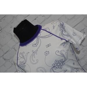 Helly Hansen Training Shirt Women Size Large Gym Workout Polyester Purple Floral